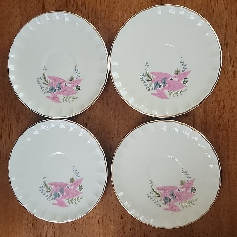 Vintage W S George Caladium Saucers